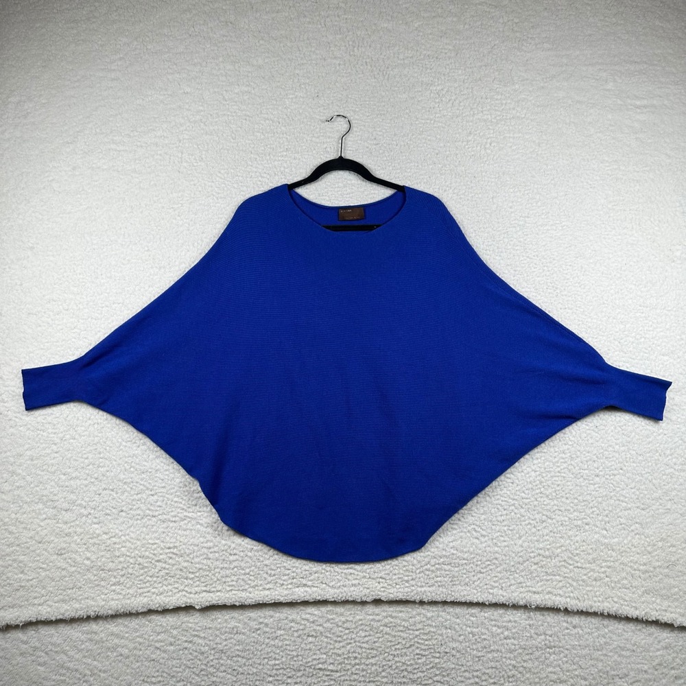 Kerisma Ryker Batwing Sweater Womens Dolman Ribbed Knit S/M Blue Oversized Chic